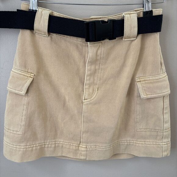 PacSun Dresses & Skirts - PacSun Women’s Size 25 Tan Cargo Skirt Belted Pockets Utility Mini Casual Chic
